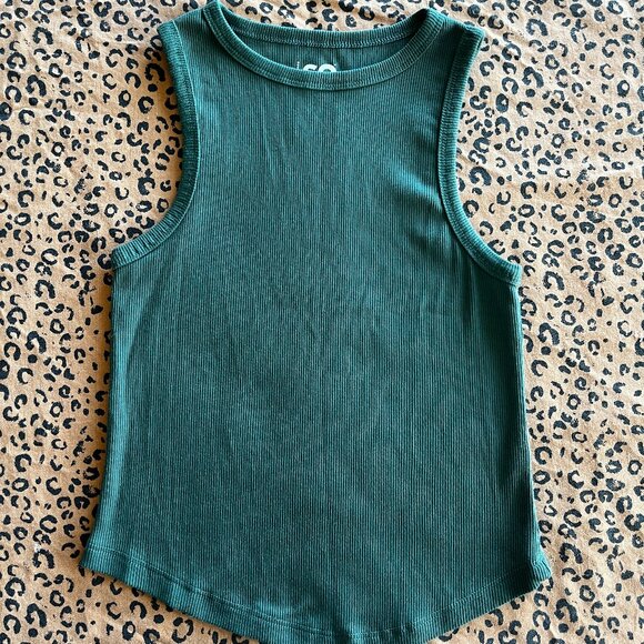 SO Green Ribbed Racerback Tank Top - Picture 1 of 3